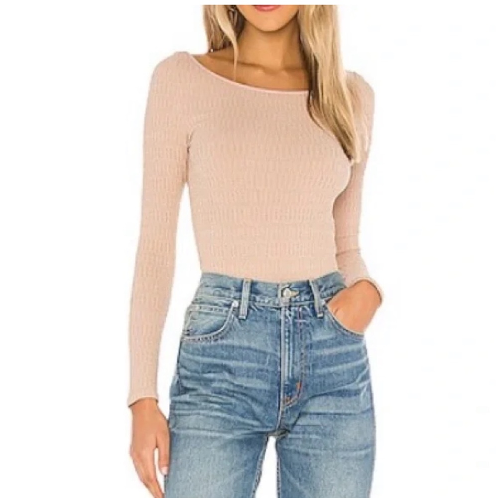 H7 FREE PEOPLE Gold Pink Bodysuit‎